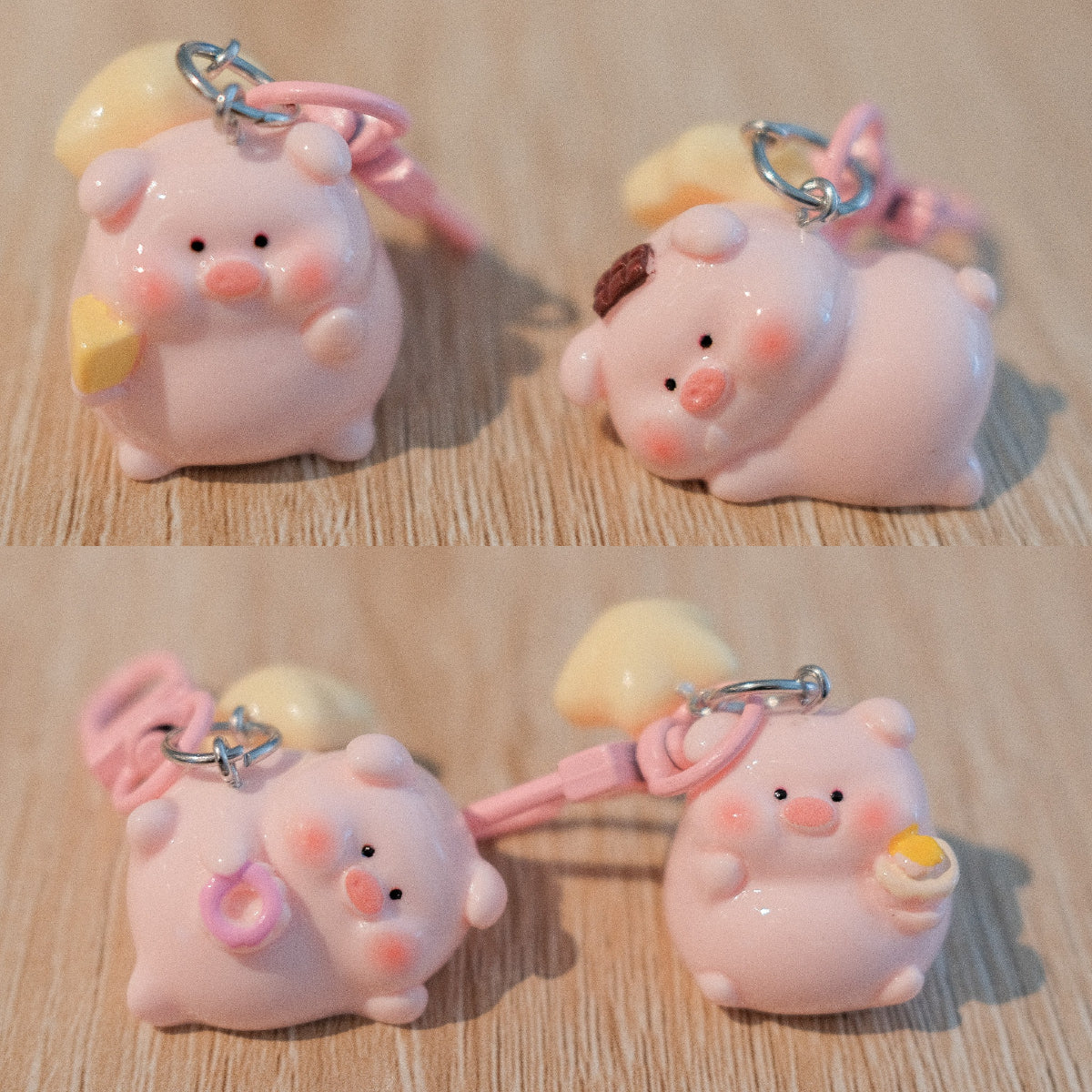 Sweet Piggy with Star Keychain - 4 Design-first