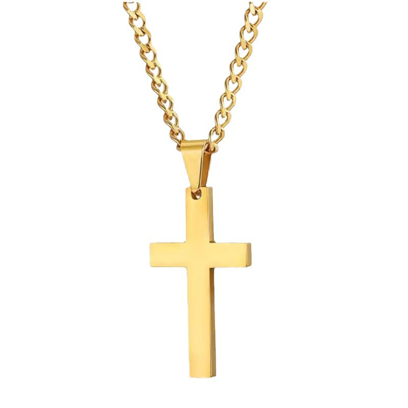 Metallic Cross Pendant Necklace - For Men& Women - Fashion Accessories