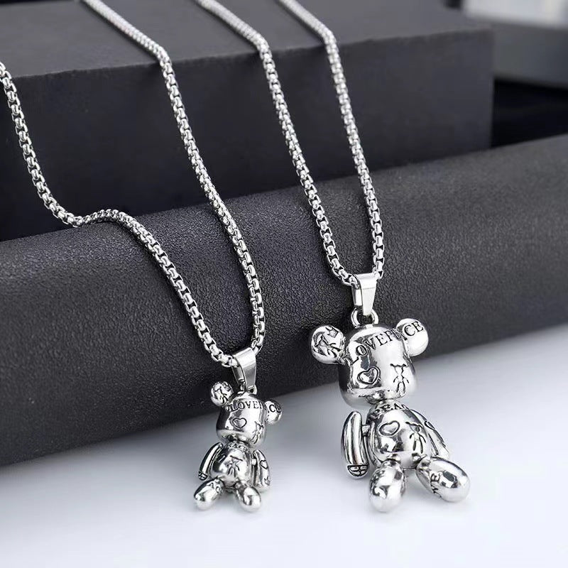 Badass Bear Edgy Titanium Steel Necklace - For Men & Women - Fashion Accessories-first