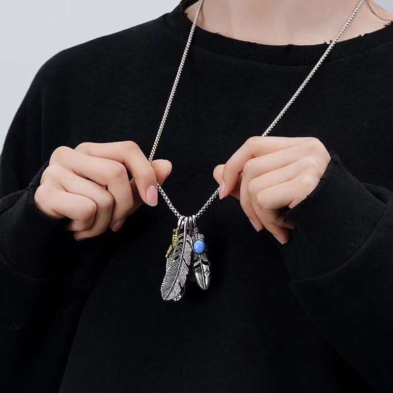 Ethereal Feather Pendant Necklace - For Men & Women - Fashion Accessories